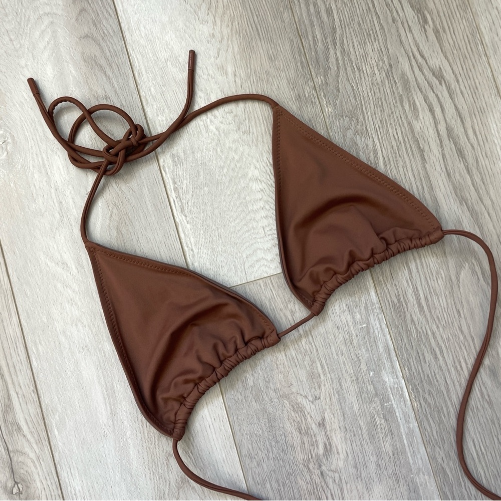 Blackbough Bikini Top triangle halter womens Brown (medium) swim beach vacation